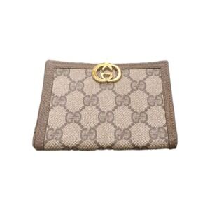 Gucci Vintage Brown GG‎ Logo Monogram Small Bifold Wallet Amazing Condition